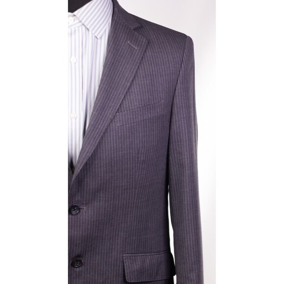 Men's Banana Republic Blazer Gray Striped Modern Slim Fit Jacket Size 38r Wool - Picture 5 of 12